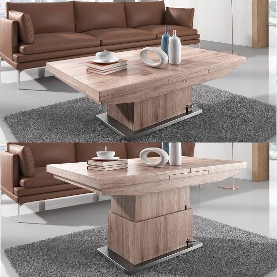 Elgin Extendable Coffee And Dining Table In Sonoma Oak 629 95 Go Furniture Co Uk